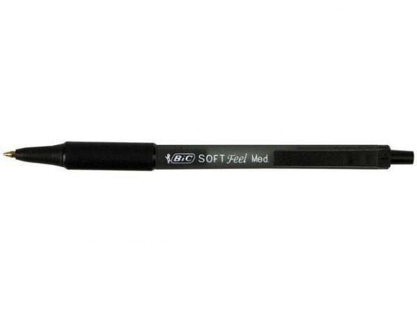 Bläckkulpenna BIC Soft Feel Clic Medium Svart, 12st 12st