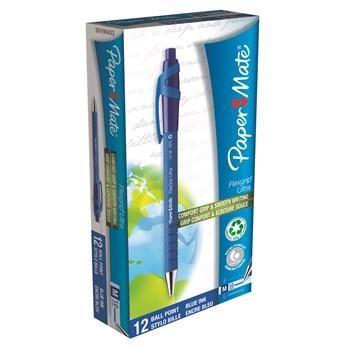 Bläckkulpenna PAPERMATE Flexgrip Clic Medium Blå, 1.0mm, 12st 12st