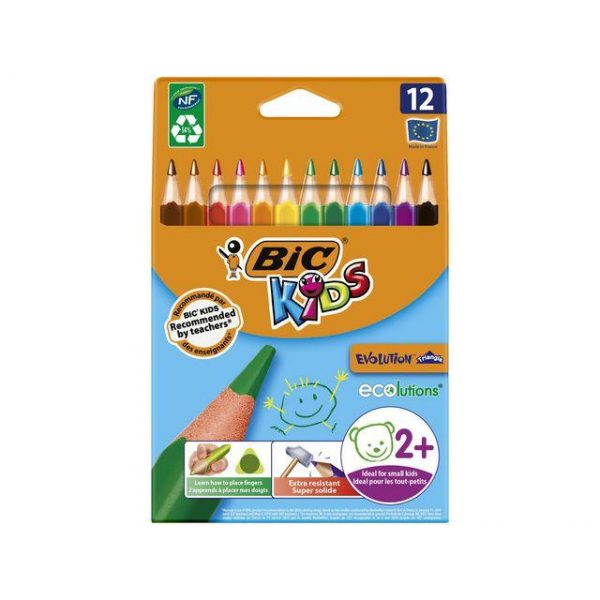 Färgpenna BIC Kids Evolution Triangel, 12 färger