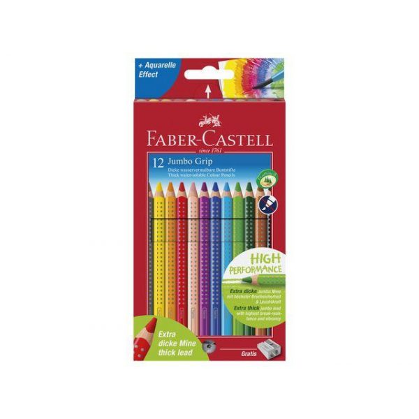 Färgpenna Faber-Castell Jumbo Grip, 12 färger