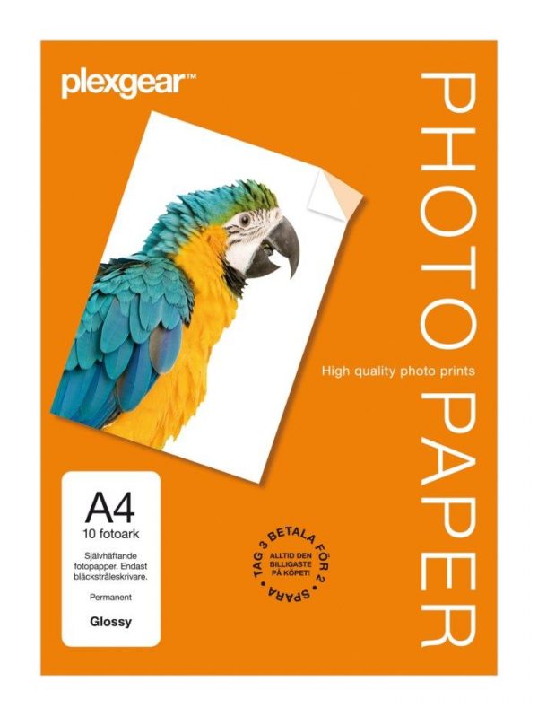 Plexgear Självhäftande fotopapper A4 10-pack