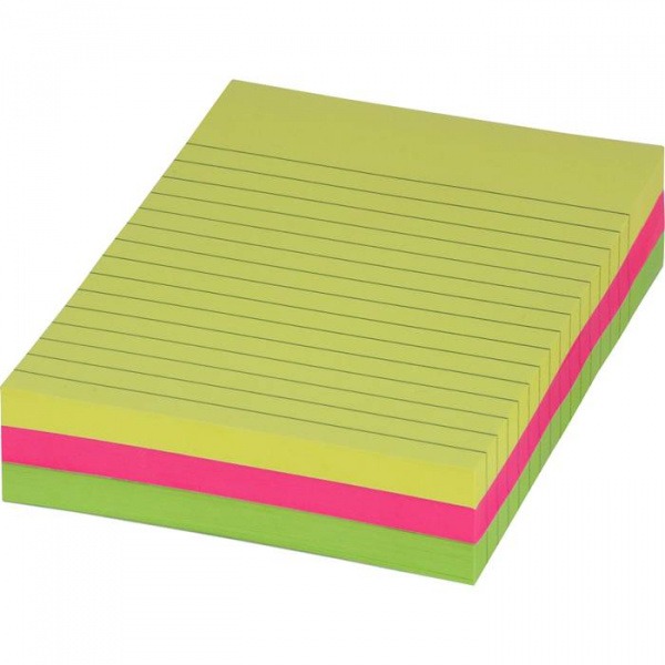 Notes X-sticky Neon 150x101mm Linjerad, 3-pack
