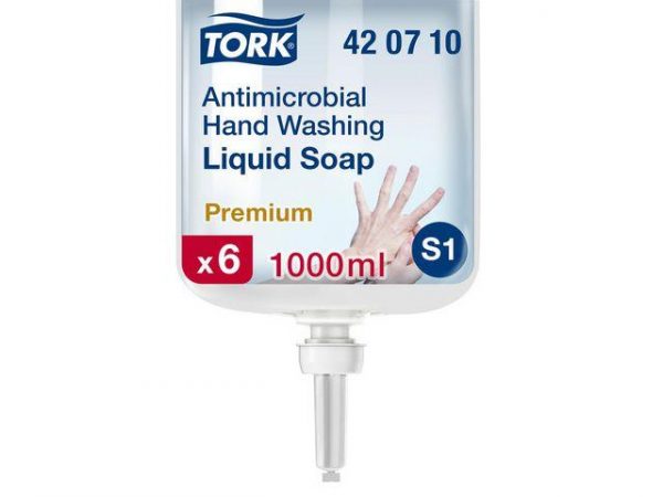 Tvål TORK S1 Antimikrobiell Flyt. 1L 6st