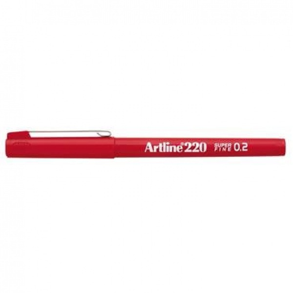 Fiberpenna Artline 220, 0,2 röd, 12st/fp