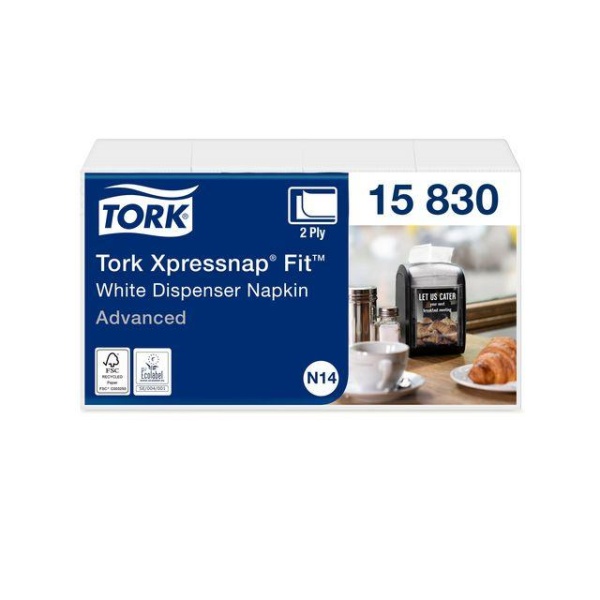 Dispenserservett TORK Xpressnap N14 vit 720/FP