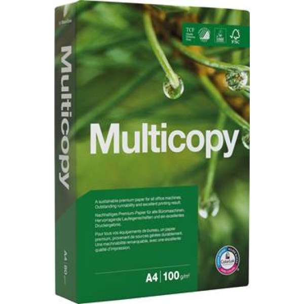 Kopieringspapper MultiCopy A4 100g Ohålat, 500 ark/fp