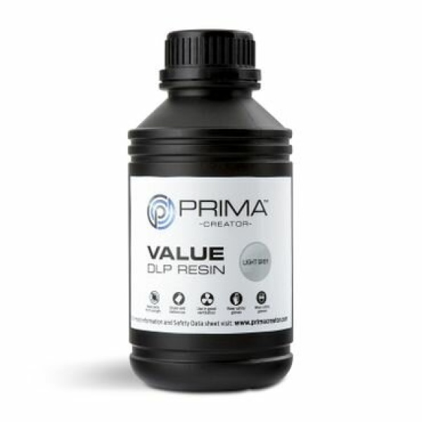 PrimaCreator Value UV / DLP Resin - 500 ml - Ljusgrå