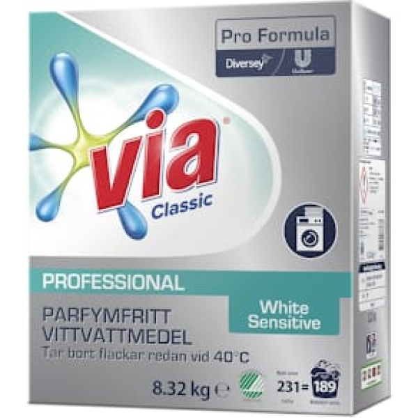 Tvättmedel VIA Pro Form.WhiteSens 8,32kg