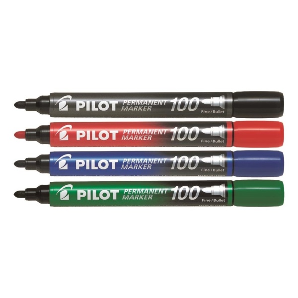 Märkpenna Pilot 100 Rund 1-4mm 4 färger