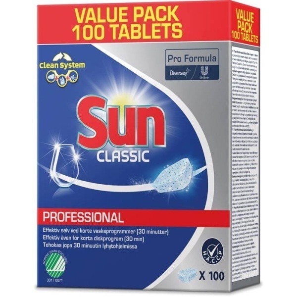 Maskindiskmedel Sun Professional Tablett, 100 st/fp