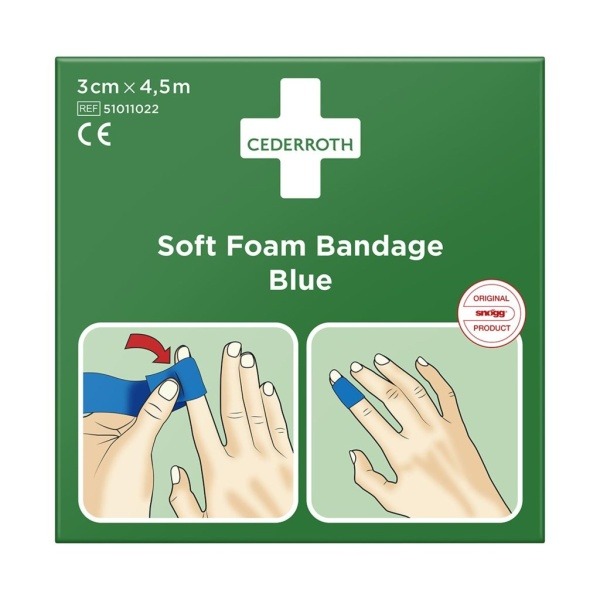 Soft Foam Bandage Cederroth Blå 3cmx4,5m