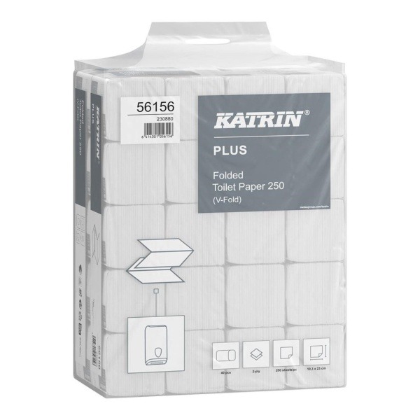 Toalettpapper Katrin Plus Bulk Ark Vit 10x22cm