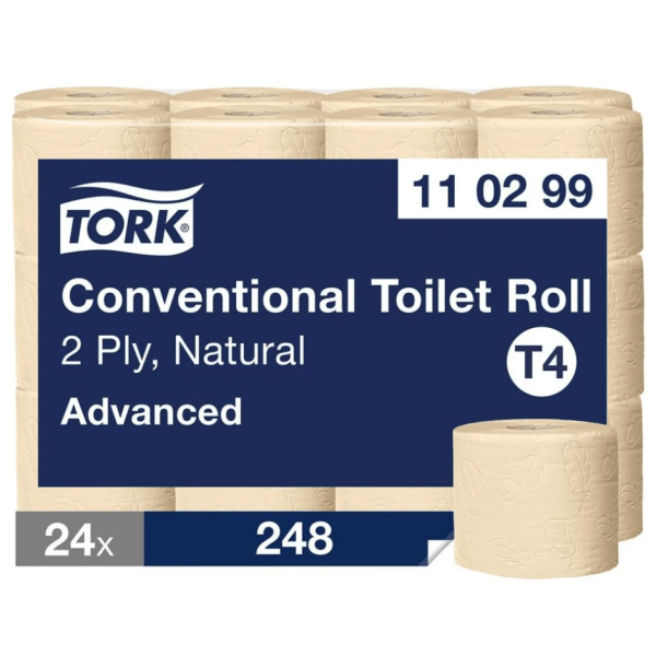 Toalettpapper Tork T4 Advanced 2-lag Natur 35m, 24 rl/fp