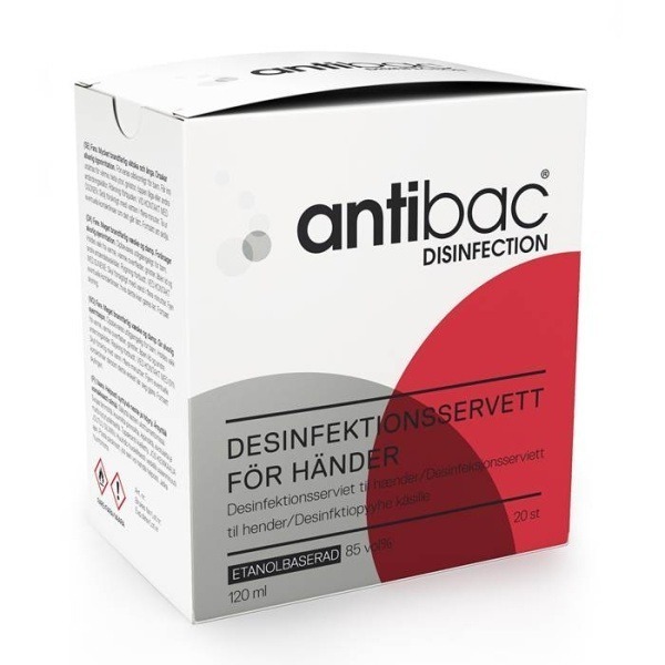 Handdesinfektion Antibac Servett 17x22cm, 20 st/fp
