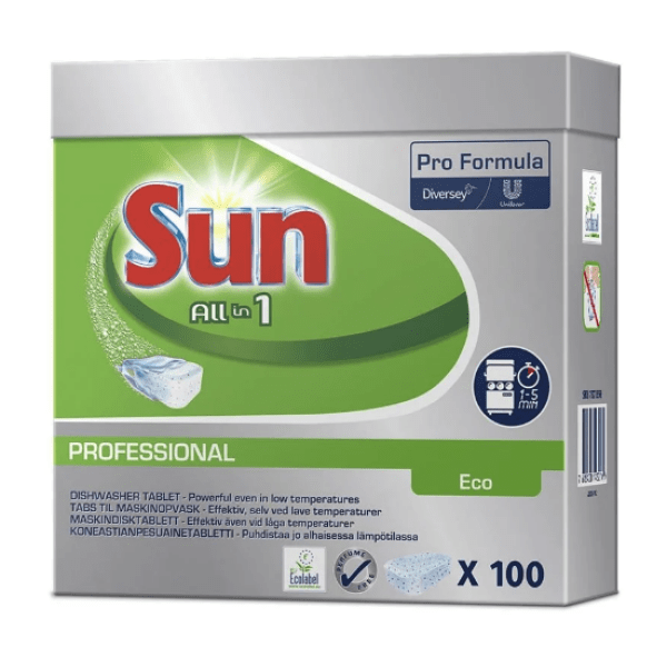 Maskindiskmedel Sun All In One eco tabs, 100 st/fp