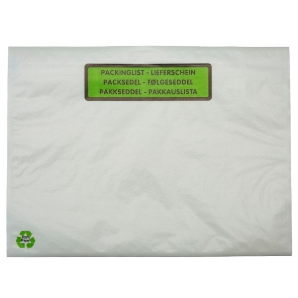 Packsedelskuvert C5 med tryck papper, 1000 st/fp
