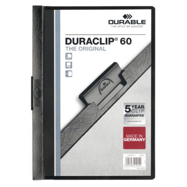 Klämmapp Duraclip 60 ark svart A4