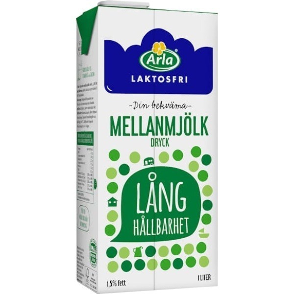 Mjölk Mellan Laktosfri Lång Håll 1,5% 1L 10st