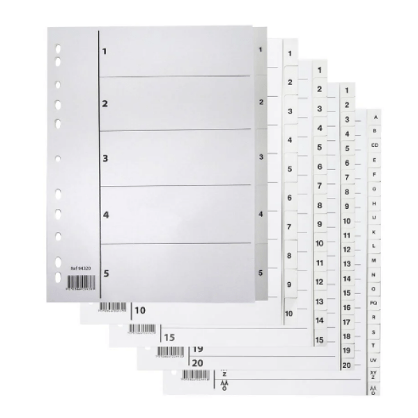 Pärmregister plast inkl. rubrikblad 1-31 A4