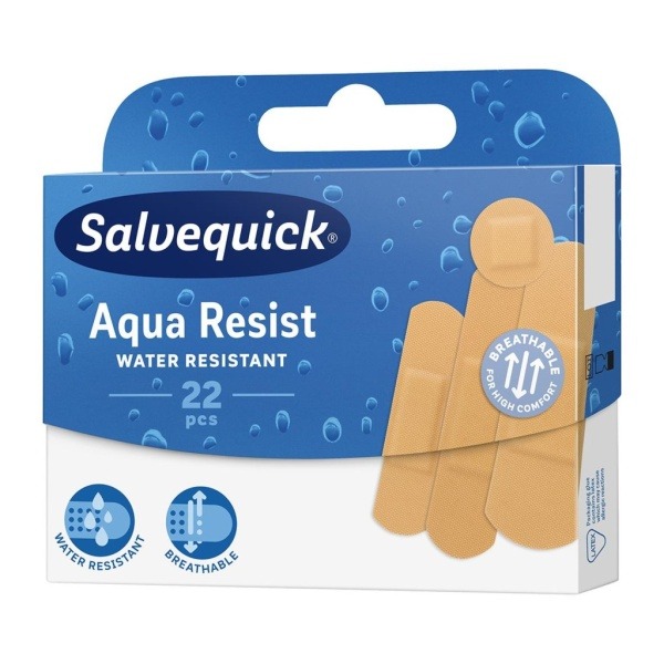Plåster Salvequick Aqua Resist, 22 st/fp