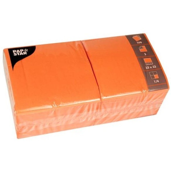 Servett 3-lags 33x33cm orange 250/fp
