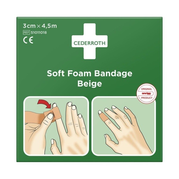 Soft Foam Bandage Cederroth Beige 3cmx4,5m
