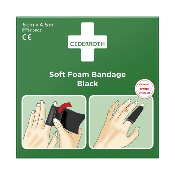 Soft Foam Bandage Cederroth Svart 6cmx4,5m