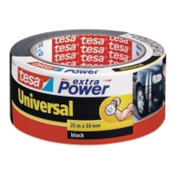 Tesa extra Power Universal - Vävtejp - 50 mm x 25 m - polyethylene film with PET filament - svart