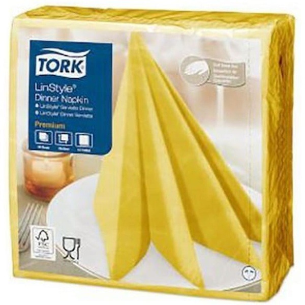 Servett TORK LinStyle 39x39cm gul 50/fp