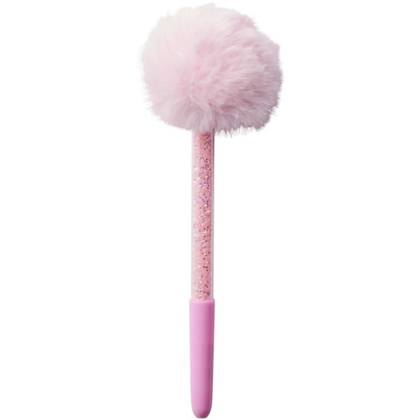 Kulpenna Pompom glitter svart