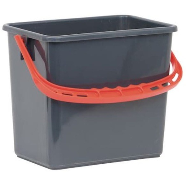 Hink Grå, rött handtag 6l