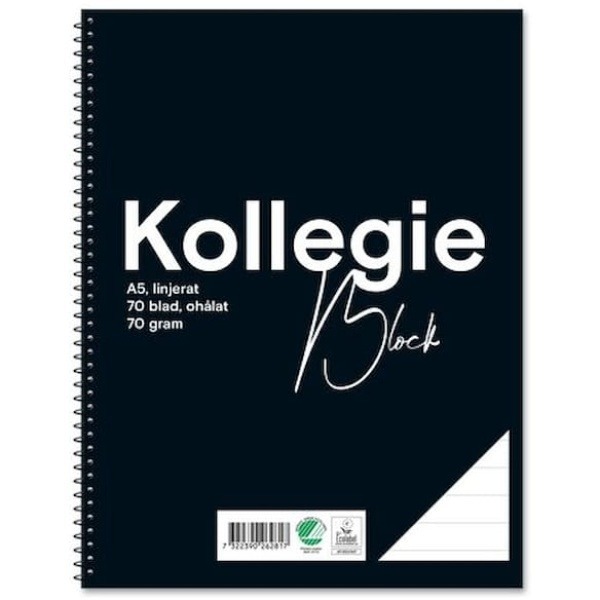 Kollegieblock FW A5 70g 70bl linj oh 5st