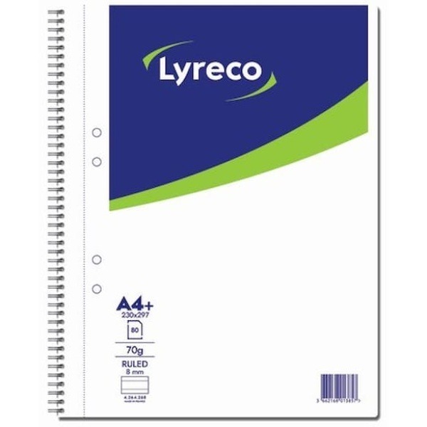 Kollegieblock LYRECO A4 70g 80bl linj