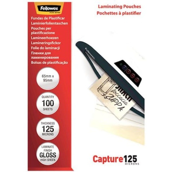 Laminat FELLOWES 64x95mm 125mic 100/fp