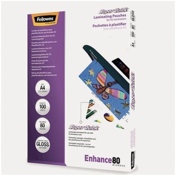 Laminat FELLOWES A4 80mic quick 100/fp