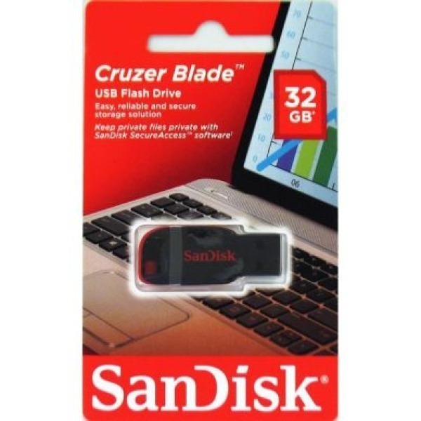 SanDisk USB-minne 2.0 Blade 32GB Svart