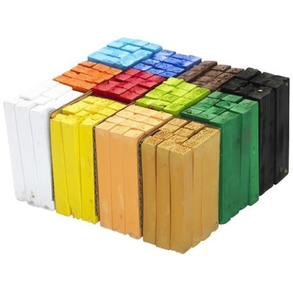 Torrpastellkrita soft 12x12 färger
