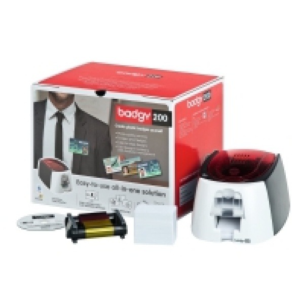 Badgy 200 - Plastkortsskrivare - färg - färgsublimering/termisk överföring - CR-80 Card (85.6 x 54 mm) - upp till 325 kort per timma (mono)/ upp till 95 kort per timma (färg) - kapacitet: 40 kort - USB 2.0