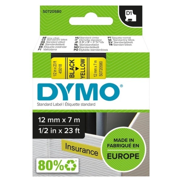 Dymo D1-märktejp 12 mm