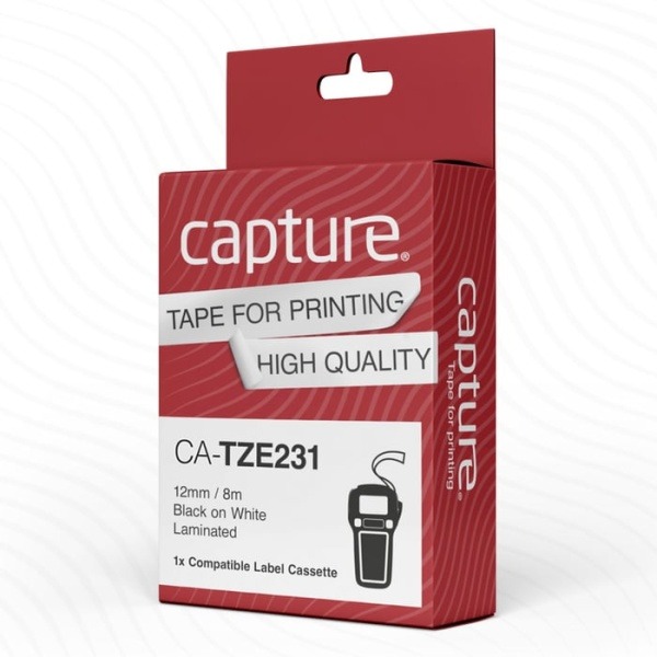 Capture Märktejp för Brother P-touch Svart på Vit